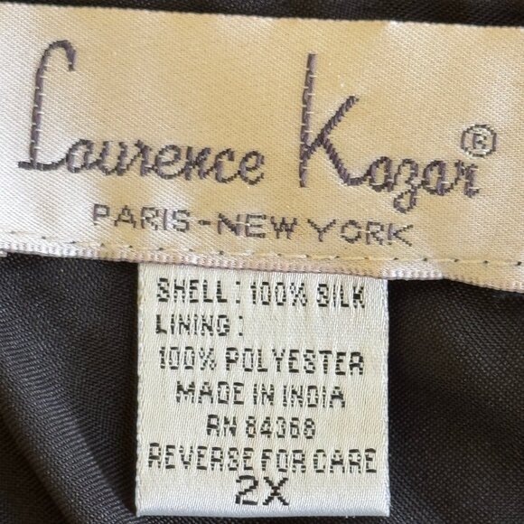 Laurence Kazar NWT Formal Dress Plus Size 2X Beaded Sequin Silk Lined Black Vtg - Picture 8 of 12